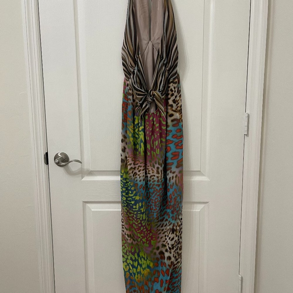 Trina Turk Animal Print Backless Dress Size Small
